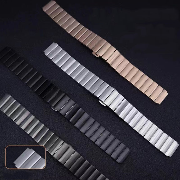 For Huawei Band 7 / B3 / Watch Fit Mini One Bead Butterfly Buckle Stainless Steel Watch Band(Rose Gold)