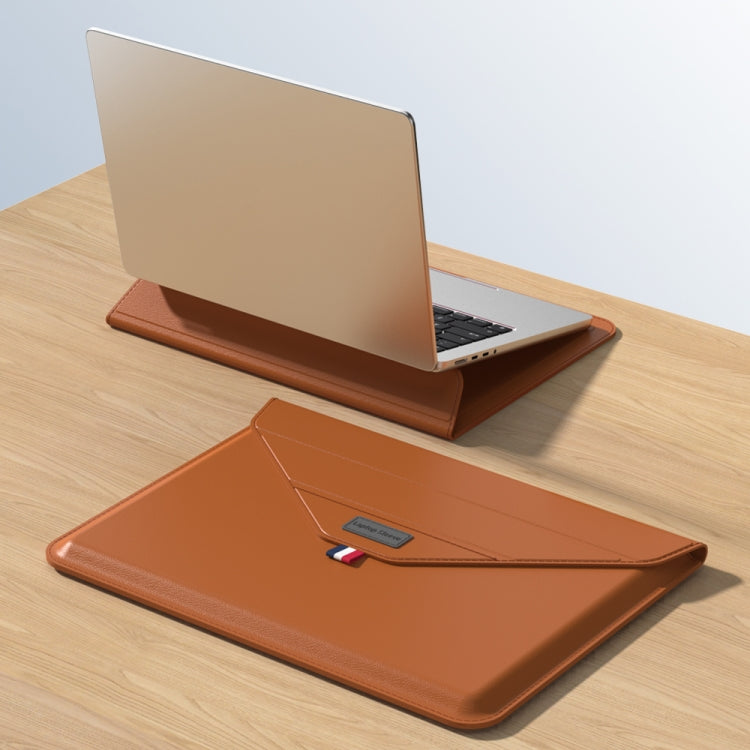 For 13/14 inch Envelope Holder Laptop Sleeve Bag(Brown) - 14.1 inch by PMC TechLife | Online Shopping South Africa | PMC TechLife | Buy Now Pay Later Mobicred