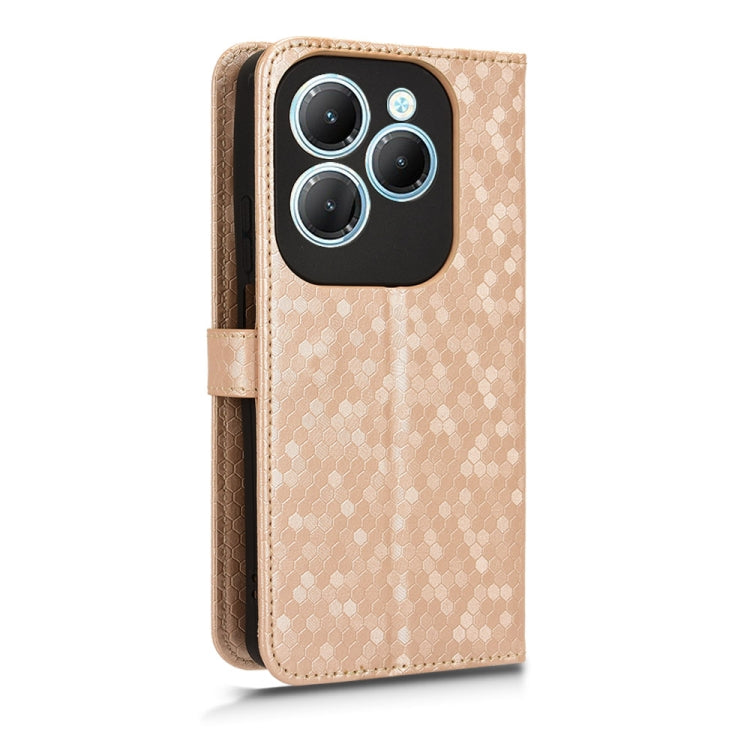 For Infinix Hot 40 / Hot 40 Pro 4G 2024 Honeycomb Dot Texture Leather Phone Case(Gold) - Infinix Cases by PMC Jewellery | Online Shopping South Africa | PMC Jewellery | Buy Now Pay Later Mobicred