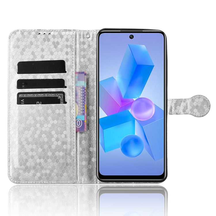 For Infinix Hot 40 / Hot 40 Pro 4G 2024 Honeycomb Dot Texture Leather Phone Case(Silver) - Infinix Cases by PMC Jewellery | Online Shopping South Africa | PMC Jewellery | Buy Now Pay Later Mobicred