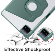 For Xiaomi Pad 6 Pro / Pad 6 Acrylic 360 Degree Rotation Holder Tablet Leather Case(Dark Green)
