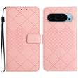 For Google Pixel 9 Rhombic Grid Texture Leather Phone Case(Pink) - Google Cases by PMC TechLife | Online Shopping South Africa | PMC TechLife | Buy Now Pay Later Mobicred