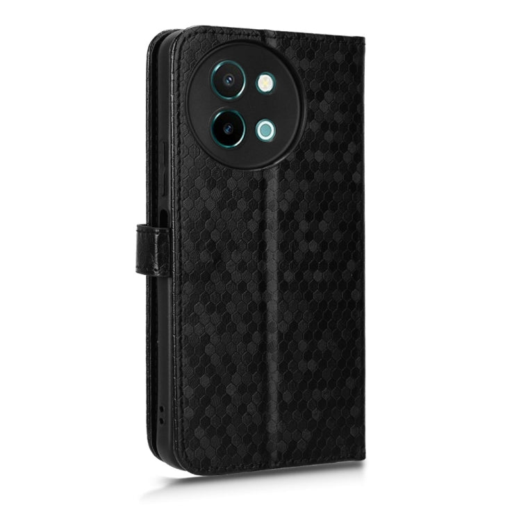 For vivo Y38 5G / Y200i Honeycomb Dot Texture Leather Phone Case(Black) - vivo Cases by PMC TechLife | Online Shopping South Africa | PMC TechLife | Buy Now Pay Later Mobicred