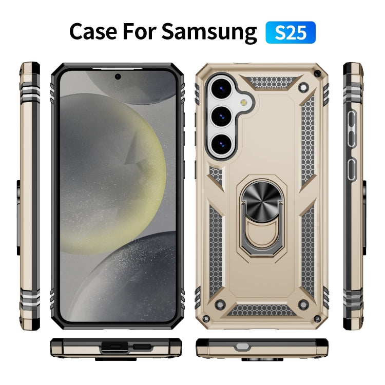 For Samsung Galaxy S25 5G Shockproof TPU + PC Phone Case(Gold)