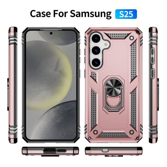 For Samsung Galaxy S25 5G Shockproof TPU + PC Phone Case(Rose Gold)