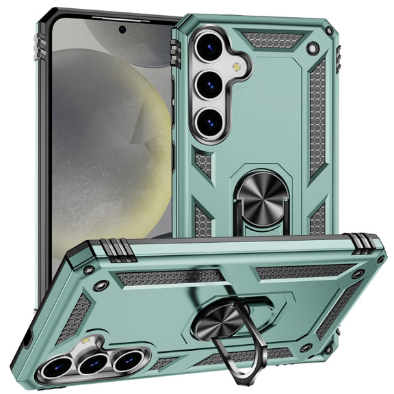 For Samsung Galaxy S25 5G Shockproof TPU + PC Phone Case(Dark Green)