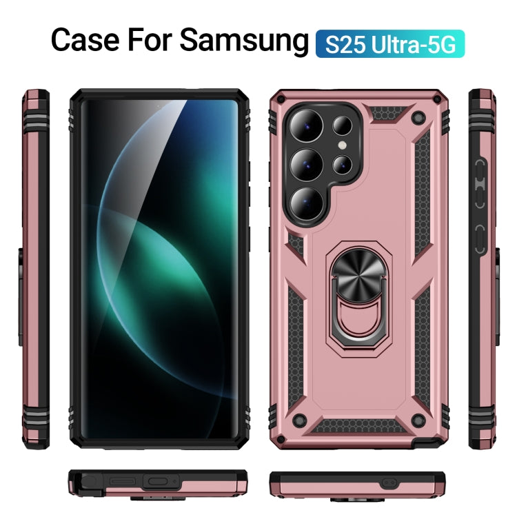 For Samsung Galaxy S25 Ultra 5G Shockproof TPU + PC Phone Case(Rose Gold)