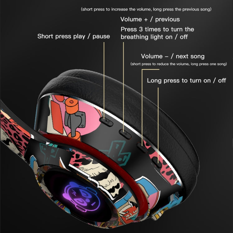 L750 3 in 1 RGB Graffiti Pattern Wireless Gaming Noise Reduction Headset(Black) - Headset & Headphone by PMC TechLife | Online Shopping South Africa | PMC TechLife | Buy Now Pay Later Mobicred