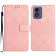 For Motorola Moto G Play 4G 2024 Rhombic Grid Texture Leather Phone Case(Pink) - Motorola Cases by PMC Jewellery | Online Shopping South Africa | PMC Jewellery | Buy Now Pay Later Mobicred