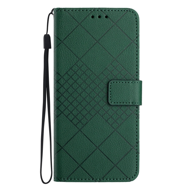 For Motorola Moto G Play 5G 2024 Rhombic Grid Texture Leather Phone Case(Green) - free shipping - PMC Jewellery - Order now!