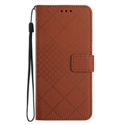 For Motorola Moto G Play 5G 2024 Rhombic Grid Texture Leather Phone Case(Brown)