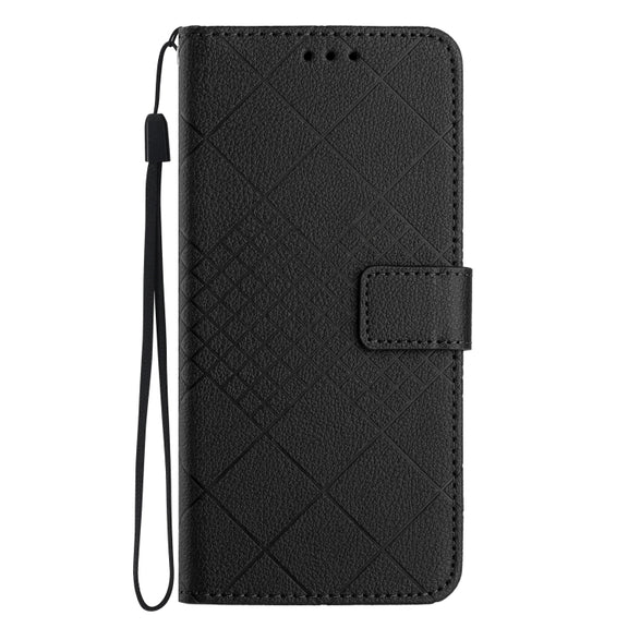 For Motorola Moto G Power 5G 2024 Rhombic Grid Texture Leather Phone Case(Black)