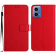 For Motorola Moto G Stylus 5G 2024 Rhombic Grid Texture Leather Phone Case(Red) - Motorola Cases by PMC Jewellery | Online Shopping South Africa | PMC Jewellery | Buy Now Pay Later Mobicred