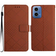 For Motorola Moto G Stylus 5G 2024 Rhombic Grid Texture Leather Phone Case(Brown) - Motorola Cases by PMC Jewellery | Online Shopping South Africa | PMC Jewellery | Buy Now Pay Later Mobicred