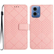 For Motorola Moto G Stylus 5G 2024 Rhombic Grid Texture Leather Phone Case(Pink) - Motorola Cases by PMC Jewellery | Online Shopping South Africa | PMC Jewellery | Buy Now Pay Later Mobicred