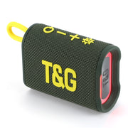 T&G TG396 Outdoor Portable Ambient RGB Light IPX7 Water-resistant Bluetooth Speaker(Army Green)