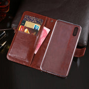 For TP-Link Neffos C9s idewei Crazy Horse Texture Horizontal Flip Leather Case with Holder & Card Slots & Wallet(Brown)