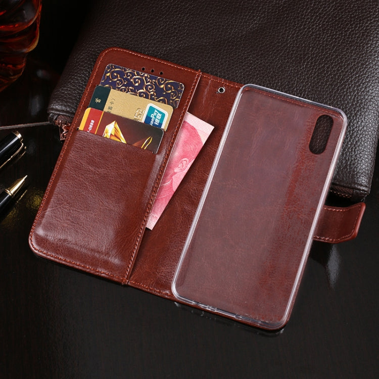 For TP-Link Neffos C9s idewei Crazy Horse Texture Horizontal Flip Leather Case with Holder & Card Slots & Wallet(Dark Blue)