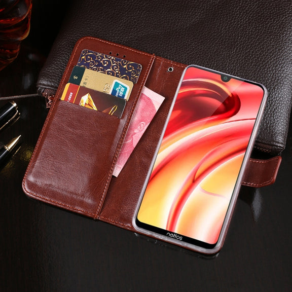 For TP-Link Neffos C9s idewei Crazy Horse Texture Horizontal Flip Leather Case with Holder & Card Slots & Wallet(Dark Blue)