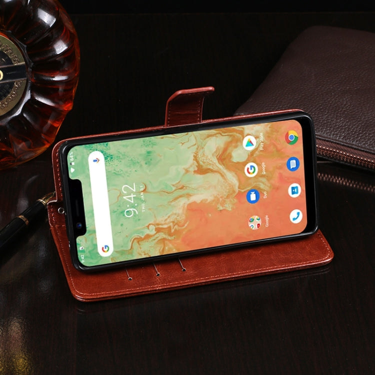 For UMIDIGI A3X idewei Crazy Horse Texture Horizontal Flip Leather Case with Holder & Card Slots & Wallet(Black)