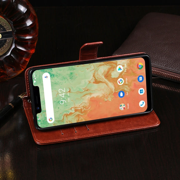 For UMIDIGI A3X idewei Crazy Horse Texture Horizontal Flip Leather Case with Holder & Card Slots & Wallet(Yellow)
