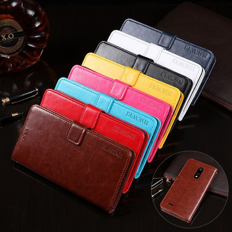 For Ulefone Note 8P idewei Crazy Horse Texture Horizontal Flip Leather Case with Holder & Card Slots & Wallet(Red)