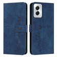 For Motorola Moto G Power 5G 2024 Skin Feel Heart Embossed Leather Phone Case with Long Lanyard(Blue) - Motorola Cases by PMC Jewellery | Online Shopping South Africa | PMC Jewellery | Buy Now Pay Later Mobicred