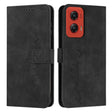 For Motorola Moto G Stylus 5G 2024 Skin Feel Heart Embossed Leather Phone Case with Long Lanyard(Black) - Motorola Cases by PMC Jewellery | Online Shopping South Africa | PMC Jewellery | Buy Now Pay Later Mobicred