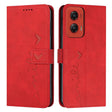 For Motorola Moto G Stylus 5G 2024 Skin Feel Heart Embossed Leather Phone Case with Long Lanyard(Red) - Motorola Cases by PMC Jewellery | Online Shopping South Africa | PMC Jewellery | Buy Now Pay Later Mobicred