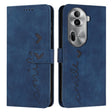 For OPPO Reno11 Pro Global Skin Feel Heart Embossed Leather Phone Case with Long Lanyard(Blue) - Reno11 Pro Cases by PMC TechLife | Online Shopping South Africa | PMC TechLife | Buy Now Pay Later Mobicred