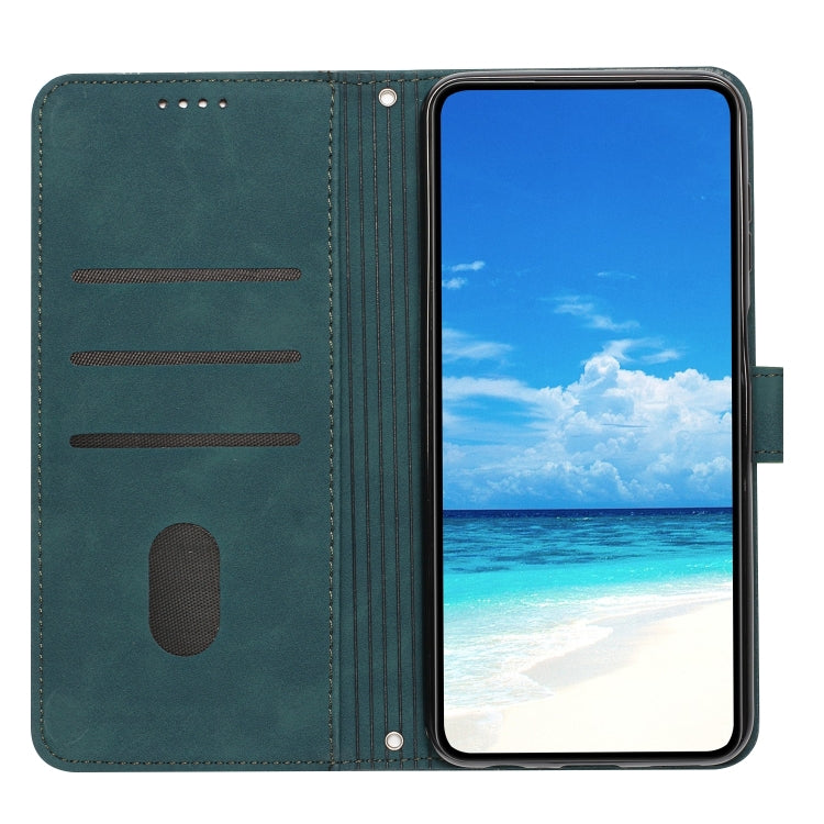 For Xiaomi Redmi K70 / K70 Pro Skin Feel Heart Embossed Leather Phone Case with Long Lanyard(Green) - Xiaomi Cases by PMC Jewellery | Online Shopping South Africa | PMC Jewellery | Buy Now Pay Later Mobicred