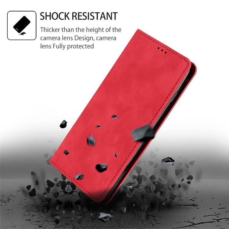 For Motorola Moto G Play 4G 2024 Skin Feel Magnetic Leather Phone Case(Red)