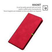 For Motorola Moto G Play 4G 2024 Skin Feel Magnetic Leather Phone Case(Red)