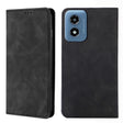 For Motorola Moto G Play 4G 2024 Skin Feel Magnetic Leather Phone Case(Black) - Motorola Cases by PMC Jewellery | Online Shopping South Africa | PMC Jewellery | Buy Now Pay Later Mobicred