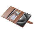 For iPhone 15 Pro Max ViLi GV Series MagSafe Magnetic Zipper Leather Phone Case(Brown) - free shipping - PMC TechLife - Order now!
