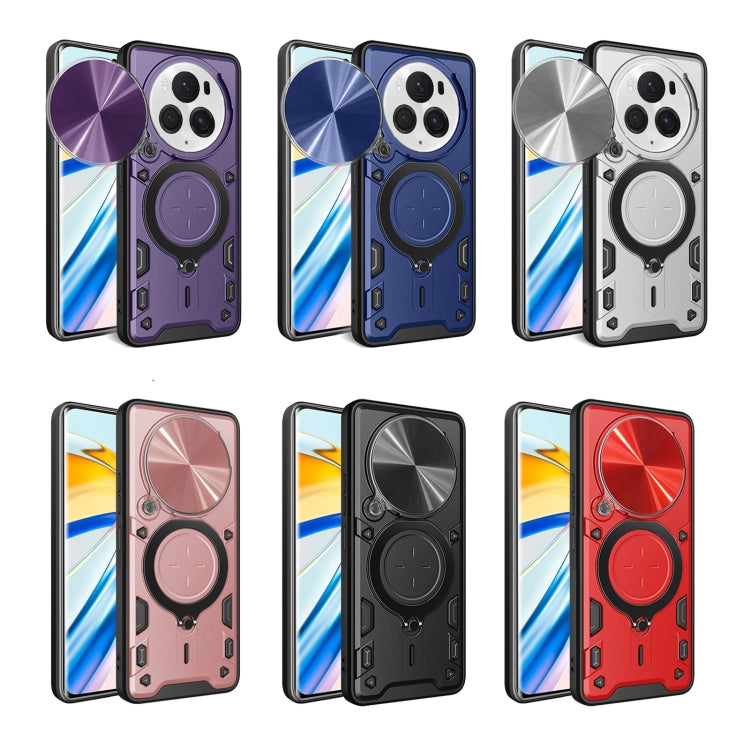 For Honor Magic6 Pro 5G CD Texture Sliding Camshield Magnetic Holder Phone Case(Pink)