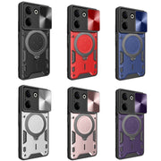 For Tecno Camon 20 4G / 20 Pro 4G CD Texture Sliding Camshield Magnetic Holder Phone Case(Black)