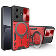 For Tecno Spark 10 / Spark 10C CD Texture Sliding Camshield Magnetic Holder Phone Case(Red) - Tecno Cases by PMC TechLife | Online Shopping South Africa | PMC TechLife | Buy Now Pay Later Mobicred