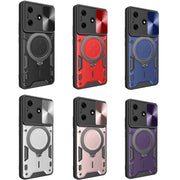 For Tecno Spark 10 / Spark 10C CD Texture Sliding Camshield Magnetic Holder Phone Case(Red)