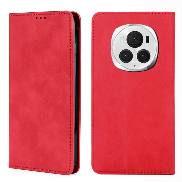 For Honor Magic6 Pro Skin Feel Magnetic Leather Phone Case(Red) - free shipping - PMC Jewellery - Order now!