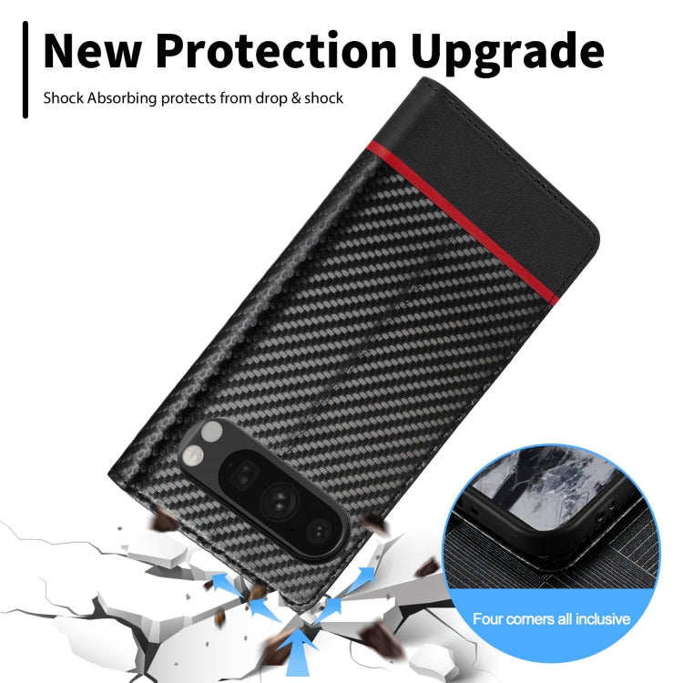 For Google Pixel 9 LC.IMEEKE Carbon Fiber Leather Phone Case(Horizontal Black) - Google Cases by LC.IMEEKE | Online Shopping South Africa | PMC TechLife | Buy Now Pay Later Mobicred