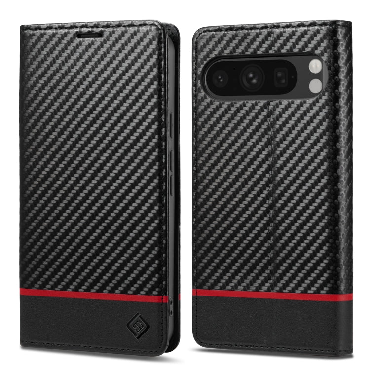 For Google Pixel 9 Pro LC.IMEEKE Carbon Fiber Leather Phone Case(Horizontal Black) - Google Cases by LC.IMEEKE | Online Shopping South Africa | PMC TechLife | Buy Now Pay Later Mobicred