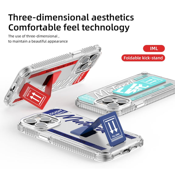 For iPhone 15 Pro Max Mutural Wing Flash Series TPU Phone Case with IML Stand(Red)