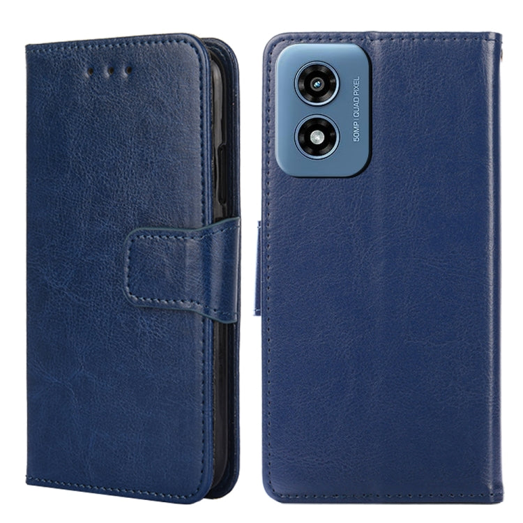 For Motorola Moto G Play 4G 2024 Crystal Texture Leather Phone Case(Royal Blue) - Motorola Cases by PMC Jewellery | Online Shopping South Africa | PMC Jewellery | Buy Now Pay Later Mobicred