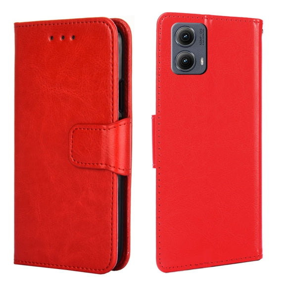 For Motorola Edge 5G 2024 Crystal Texture Leather Phone Case(Red)