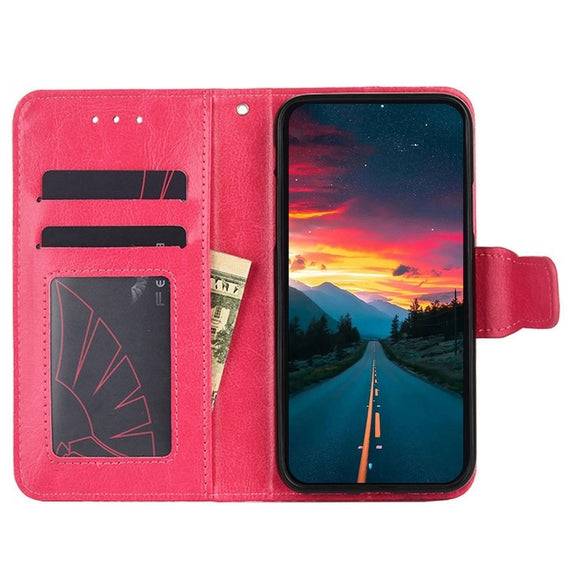 For Motorola Edge 5G 2024 Crystal Texture Leather Phone Case(Rose Red)