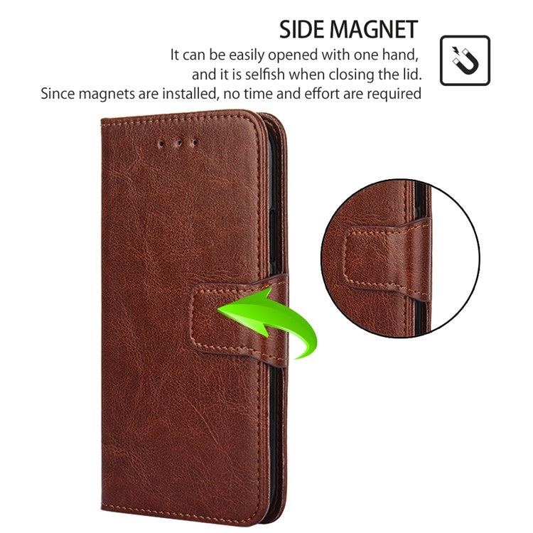 For Motorola Edge 5G 2024 Crystal Texture Leather Phone Case(Brown) - Motorola Cases by PMC Jewellery | Online Shopping South Africa | PMC Jewellery | Buy Now Pay Later Mobicred