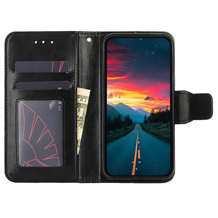 For Motorola Edge 5G 2024 Crystal Texture Leather Phone Case(Black) - Motorola Cases by PMC Jewellery | Online Shopping South Africa | PMC Jewellery | Buy Now Pay Later Mobicred