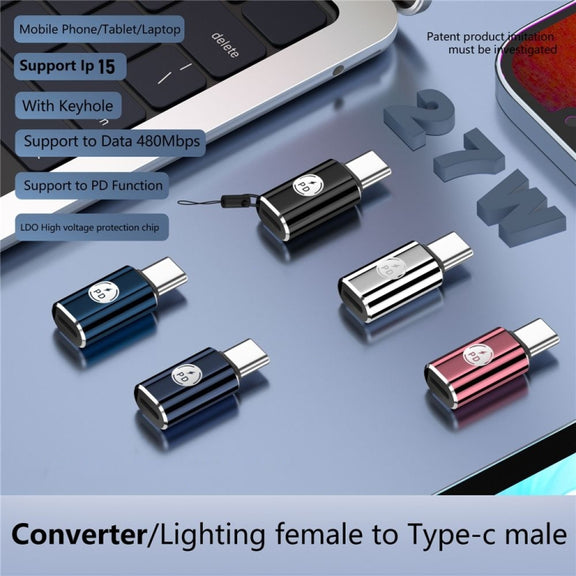 PD27W USB-C / Type-C to 8 Pin Adapter(Black)
