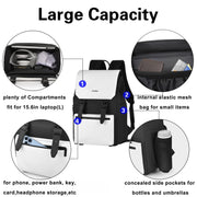 Cwatcun D79 Camera Backpack Multi-Functional Camera  Dual Shoulders Bag, Size:40.5 x 28 x 17.5cm Small(Black White)